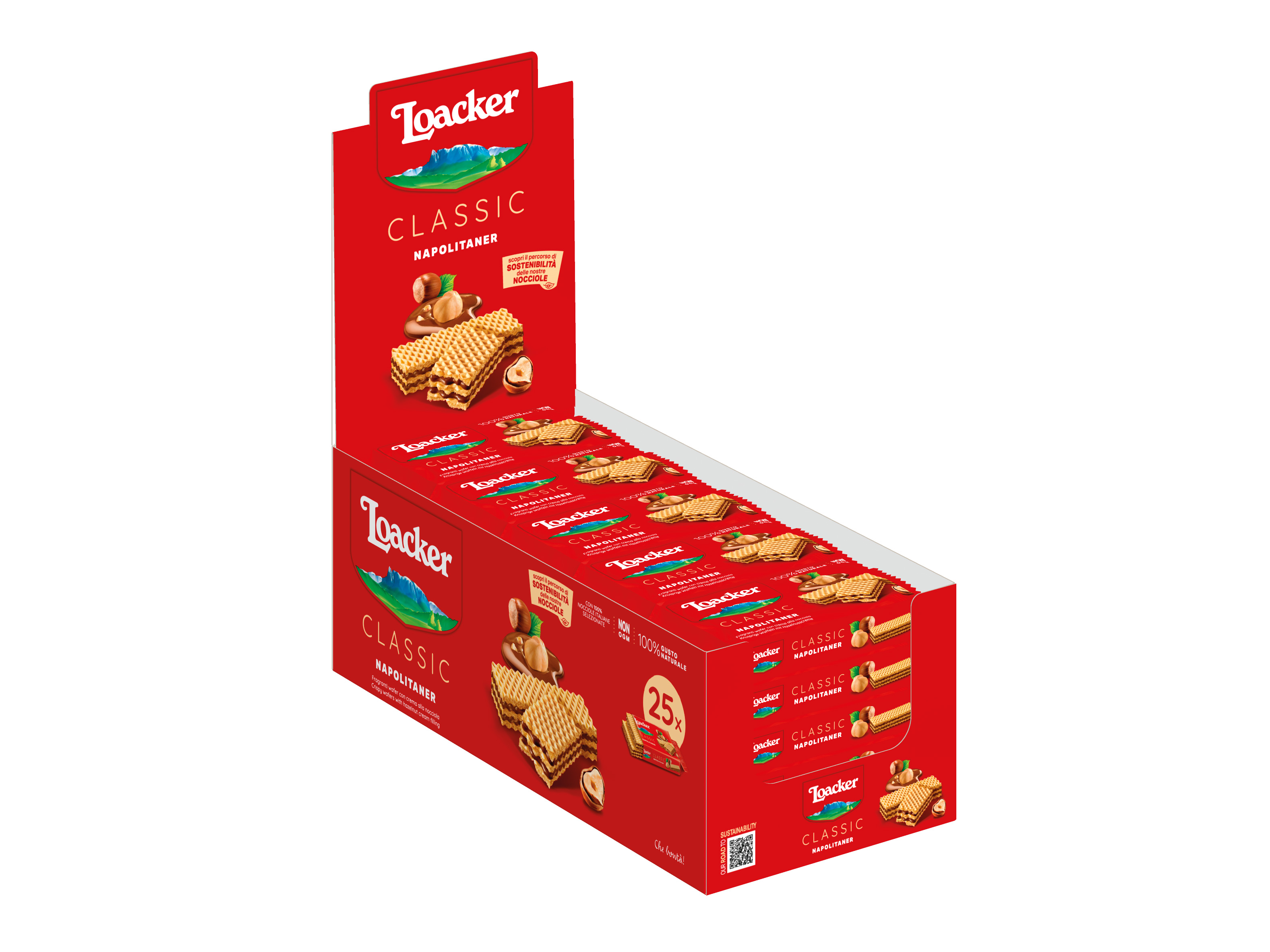 Loacker Napolitaner Wafer (Hazelnut) 25x45g Case