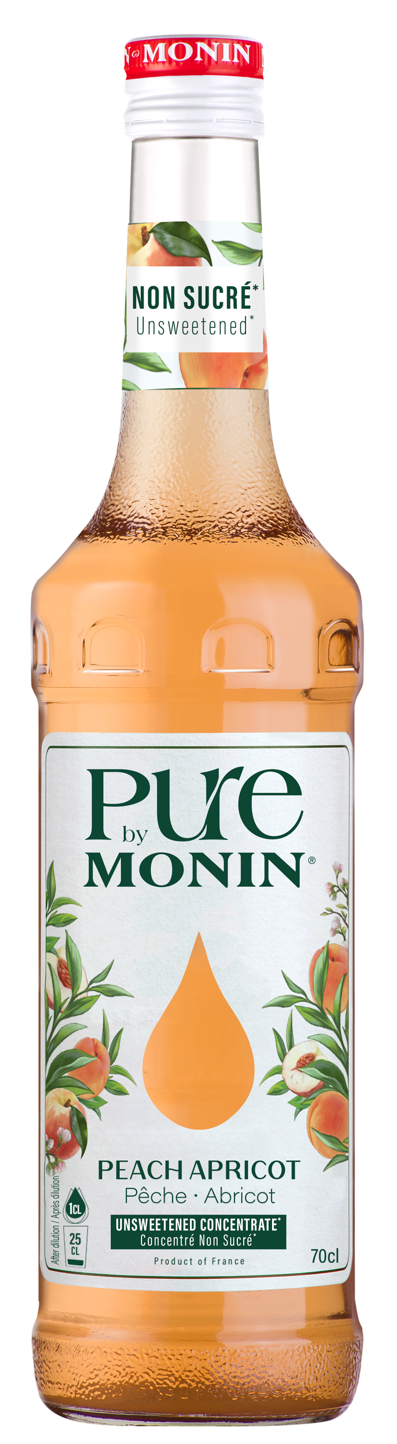 PURE by MONIN Peach Apricot sugar-free concentrate 70cl